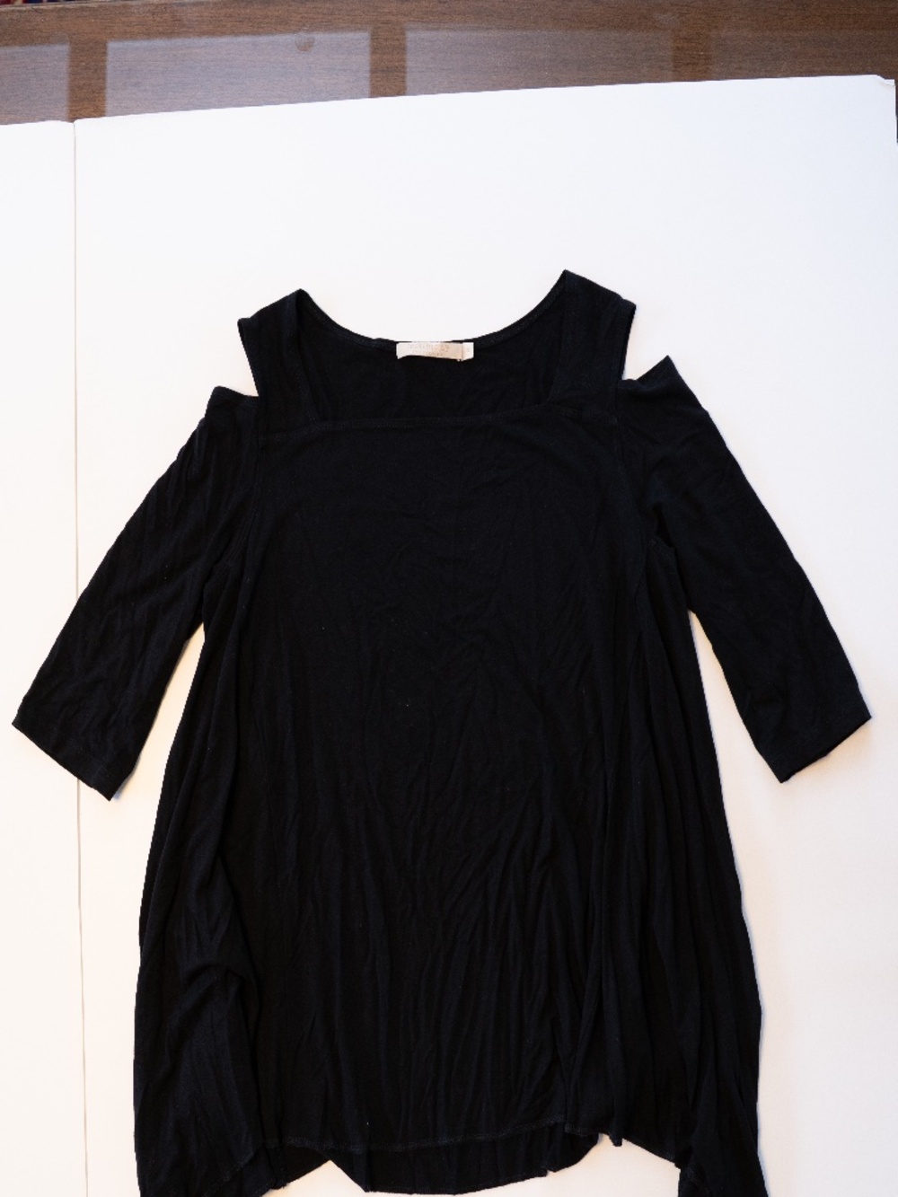 Black Cold Shoulder Testimony Top